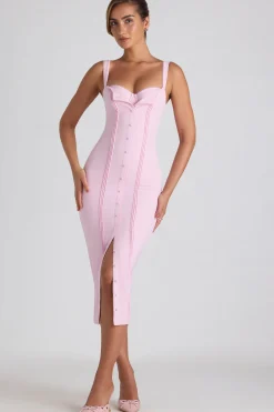 Oh Polly Wedding Guest | Georgette And Chiffon^Button-Detail Midaxi Dress in Soft Pink SoftPink