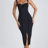 Oh Polly Wedding Guest | Night Out^Button-Detail Midaxi Dress in Black