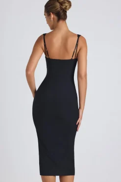 Oh Polly Wedding Guest | Night Out^Button-Detail Midaxi Dress in Black