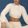Oh Polly Knitwear^Cable-Knit Cropped Cardigan in Cream