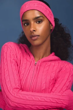 Oh Polly Gym Accessories | Knitwear^Cable-Knit Headband in Hot Pink HotPink