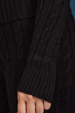 Oh Polly Knitwear | Tracksuits^Cable-Knit Zip-Up Hoodie in Black