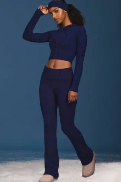 Oh Polly Knitwear | Tracksuits^Cable-Knit Zip-Up Hoodie in Navy
