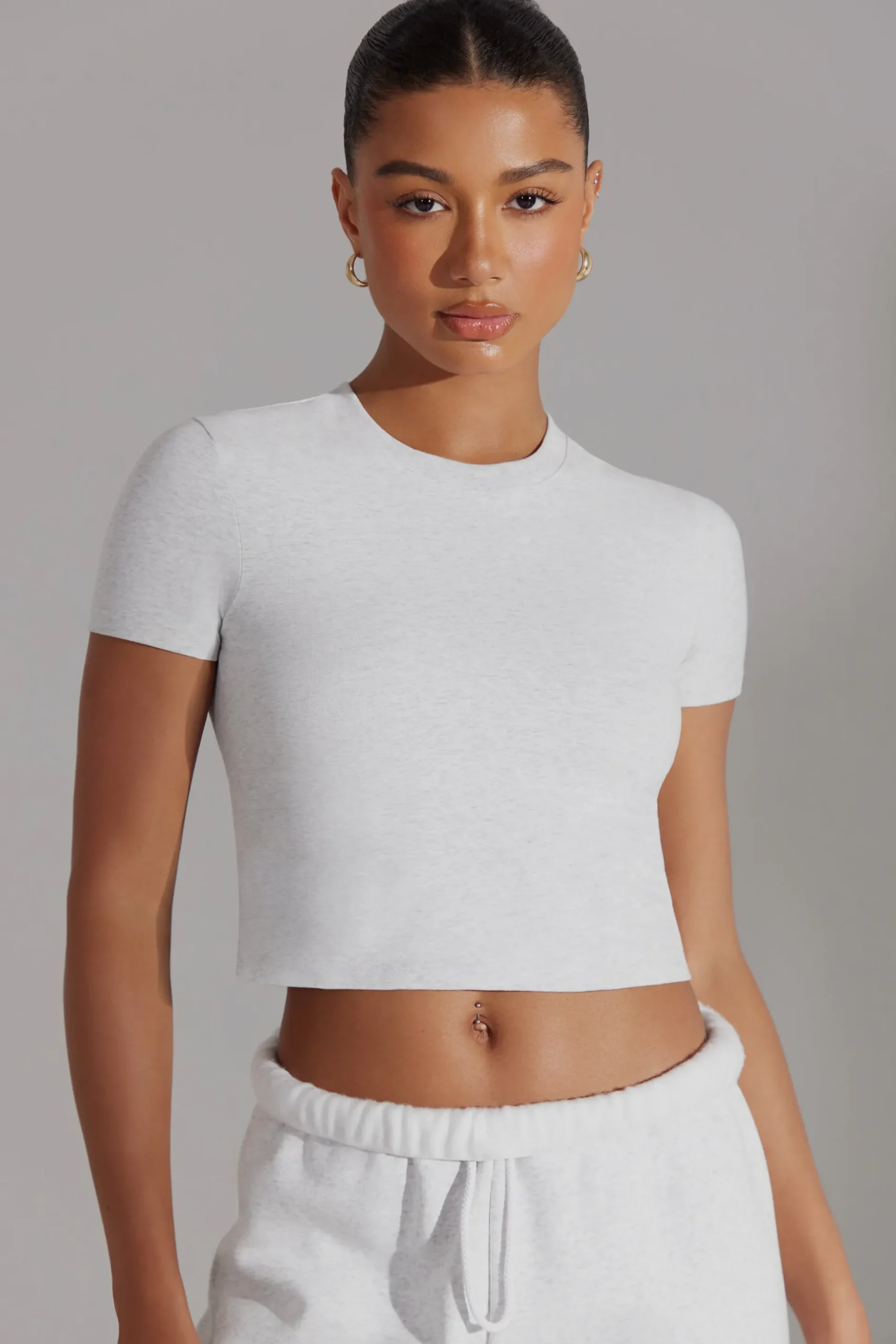 Oh Polly Tee'S & Tanks | Matching Sets^Cap Sleeve Baby Tee in Heather Grey HeatherGrey