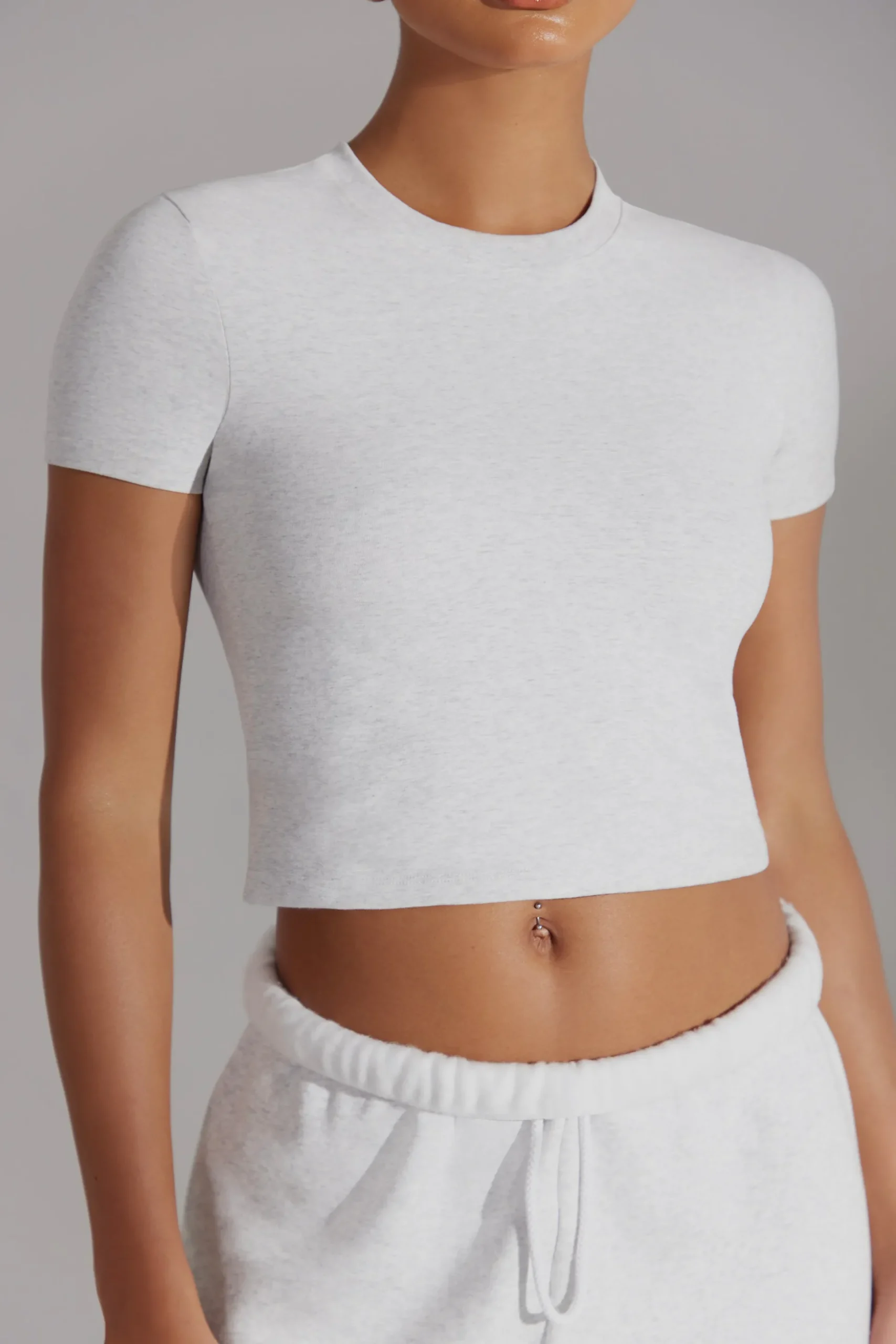 Oh Polly Tee'S & Tanks | Matching Sets^Cap Sleeve Baby Tee in Heather Grey HeatherGrey