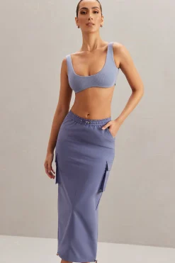 Oh Polly Women'S Clothing Sale - $65 And Under | Women'S Clothing Sale - $40 And Under^Cargo Maxi Skirt in Dusty Blue Navy