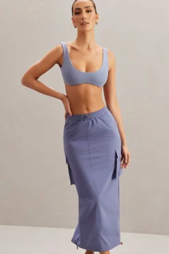 Oh Polly Women'S Clothing Sale - $65 And Under | Women'S Clothing Sale - $40 And Under^Cargo Maxi Skirt in Dusty Blue Navy