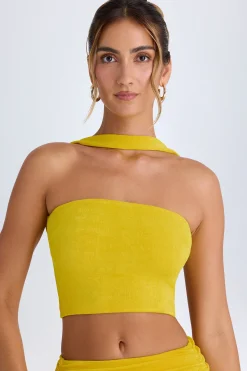 Oh Polly Co-Ords | Tops^Choker-Detail Bandeau Top in Buttercup