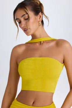 Oh Polly Co-Ords | Tops^Choker-Detail Bandeau Top in Buttercup
