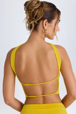 Oh Polly Co-Ords | Tops^Choker-Detail Bandeau Top in Buttercup