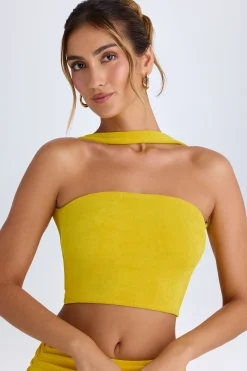 Oh Polly Co-Ords | Tops^Choker-Detail Bandeau Top in Buttercup