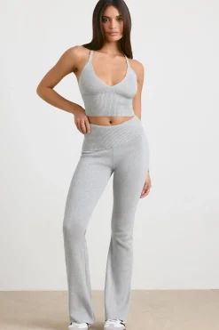 Oh Polly Knitwear | Matching Sets^Chunky Knit Kick Flare Trousers in Heather Grey HeatherGrey