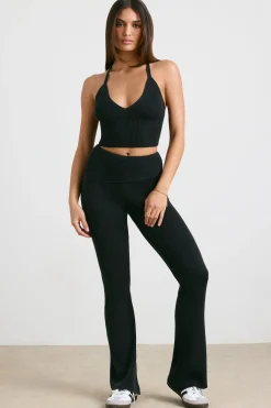 Oh Polly Knitwear | Matching Sets^Chunky Knit Kick Flare Trousers in Black