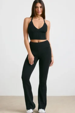 Oh Polly Knitwear | Matching Sets^Chunky Knit Kick Flare Trousers in Black