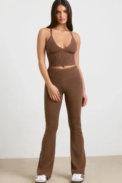 Oh Polly Knitwear | Matching Sets^Chunky Knit Kick Flare Trousers in Espresso