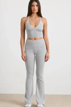 Oh Polly Knitwear | Matching Sets^Chunky Knit Kick Flare Trousers in Heather Grey HeatherGrey