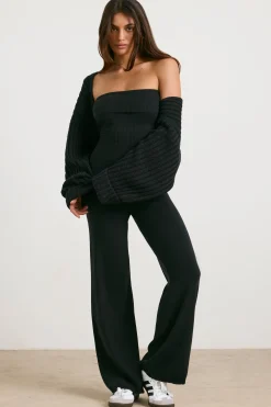 Oh Polly Knitwear | Tops^Chunky Knit Shrug in Black