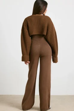 Oh Polly Knitwear^Chunky Knit Shrug in Espresso