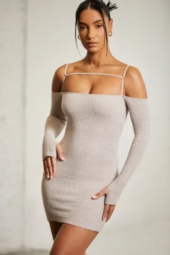 Oh Polly Women'S Clothing Sale - $65 And Under | Women'S Clothing Sale - $40 And Under^Cold Shoulder Long Sleeve Mini Dress in Mocha