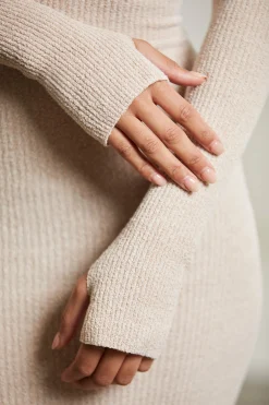 Oh Polly Women'S Clothing Sale - $65 And Under | Women'S Clothing Sale - $40 And Under^Cold Shoulder Long Sleeve Mini Dress in Beige
