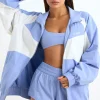 Oh Polly Coats | Tracksuits^Colourblock Track Jacket in Lavender Blue LavenderBlue