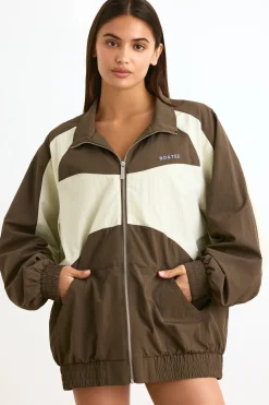 Oh Polly Coats | Tracksuits^Colourblock Track Jacket in Espresso