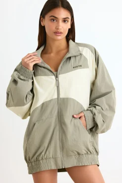 Oh Polly Coats | Tracksuits^Colourblock Track Jacket in Mineral