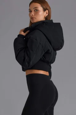 Oh Polly Coats | Tops^Contour Hooded Cropped Puffer Jacket in Black