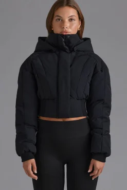 Oh Polly Coats | Tops^Contour Hooded Cropped Puffer Jacket in Black