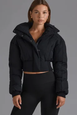 Oh Polly Coats | Tops^Contour Hooded Cropped Puffer Jacket in Black