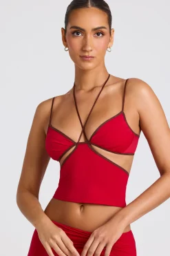 Oh Polly Women'S Clothing Sale - $65 And Under | Women'S Clothing Sale - $40 And Under^Contrast Binding Cami Top in Fire Red FireRed