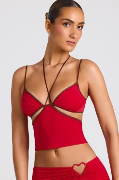Oh Polly Women'S Clothing Sale - $65 And Under | Women'S Clothing Sale - $40 And Under^Contrast Binding Cami Top in Fire Red FireRed