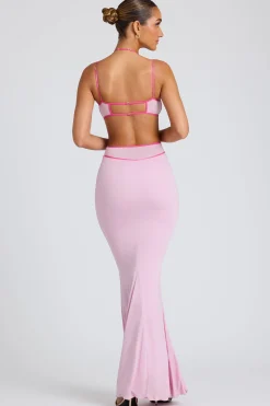 Oh Polly Women'S Clothing Sale - $65 And Under^Contrast Binding Cut Out Evening Gown in Soft Pink SoftPink
