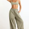 Oh Polly Tracksuits^Convertible Wide Leg Track Pants in Mineral