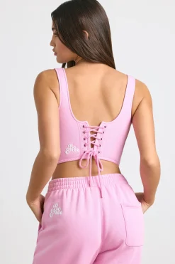 Oh Polly Matching Sets | Tops^Corset Crop Top in Bubblegum Pink BubblegumPink