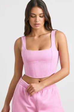 Oh Polly Matching Sets | Tops^Corset Crop Top in Bubblegum Pink BubblegumPink