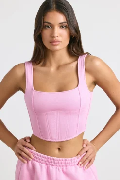 Oh Polly Matching Sets | Tops^Corset Crop Top in Bubblegum Pink BubblegumPink