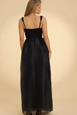 Oh Polly Party Dresses | Birthday^Corset Organza Maxi Dress in Black