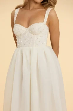 Oh Polly Party Dresses | Bride To Be^Corset Organza Maxi Dress in White