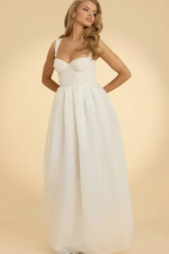 Oh Polly Party Dresses | Bride To Be^Corset Organza Maxi Dress in White