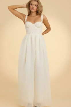 Oh Polly Party Dresses | Bride To Be^Corset Organza Maxi Dress in White
