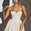 Oh Polly Party Dresses | Bride To Be^Corset Tulle Mini Dress in Ivory