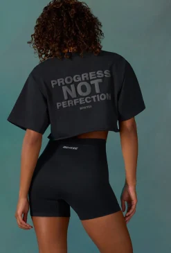 Oh Polly Tee'S & Tanks | Matching Sets^Cotton Cropped Oversized T-Shirt in Black