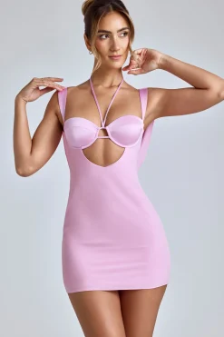 Oh Polly Women'S Clothing Sale - $65 And Under^Cowl-Neck A-Line Mini Dress in Baby Pink BabyPink