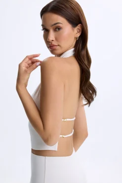 Oh Polly Co-Ords | Tops^Cowl-Neck Open-Back Top in White