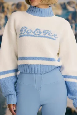 Oh Polly Knitwear | Tracksuits^Cropped Chunky-Knit Turtleneck Jumper in Ice Blue IceBlue