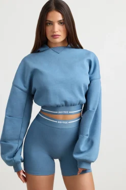 Oh Polly Women'S Clothing Sale - $65 And Under | Women'S Clothing Sale - $40 And Under^Cropped Hoodie in Steel Blue GreyMarl