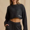 Oh Polly Knitwear | Tracksuits^Cropped Knit Jumper in Charcoal Marl CharcoalMarl