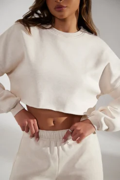 Oh Polly Women'S Clothing Sale - $65 And Under | Women'S Clothing Sale - $40 And Under^Cropped Oversized Sweatshirt in Heather Oat HeatherOat