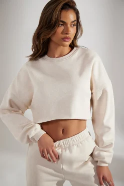 Oh Polly Women'S Clothing Sale - $65 And Under | Women'S Clothing Sale - $40 And Under^Cropped Oversized Sweatshirt in Heather Oat HeatherOat